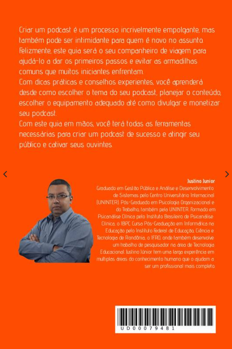 Contracapa com sinopse e biografia do autor